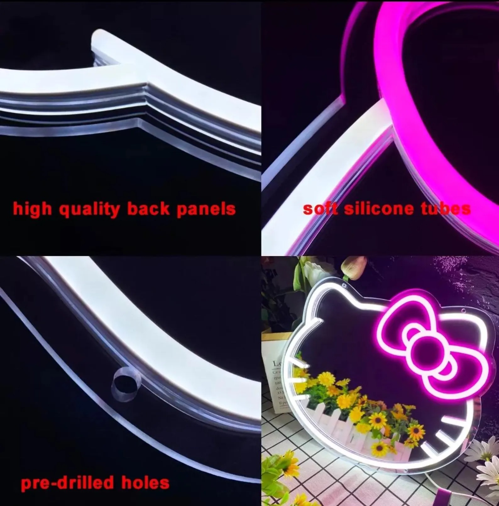 Hello Kitty Light Mirror | Neon Sanrio makeup mirror 2