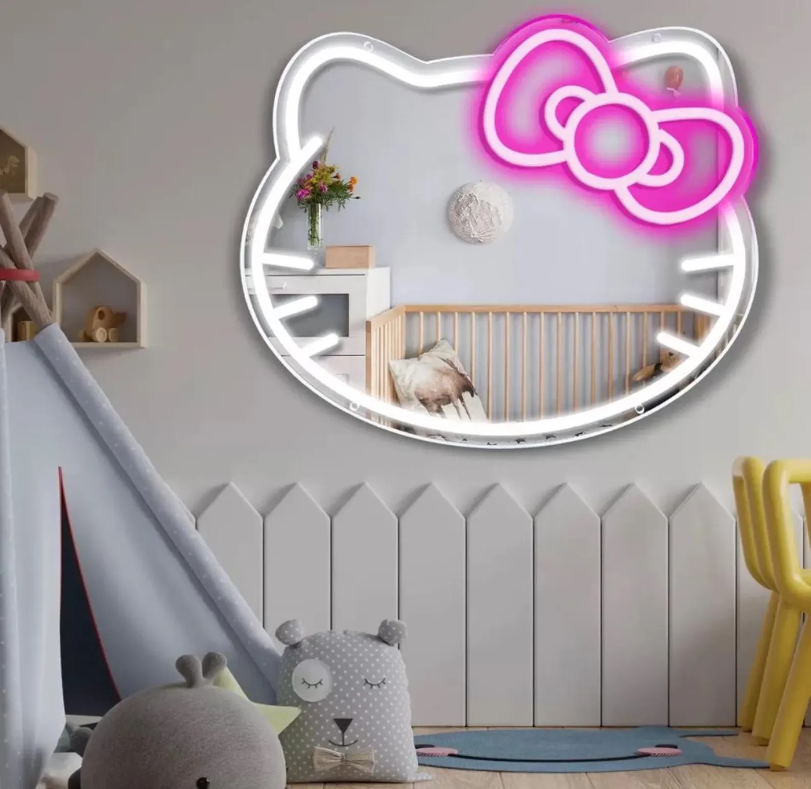 Hello Kitty Light Mirror | Neon Sanrio makeup mirror 3
