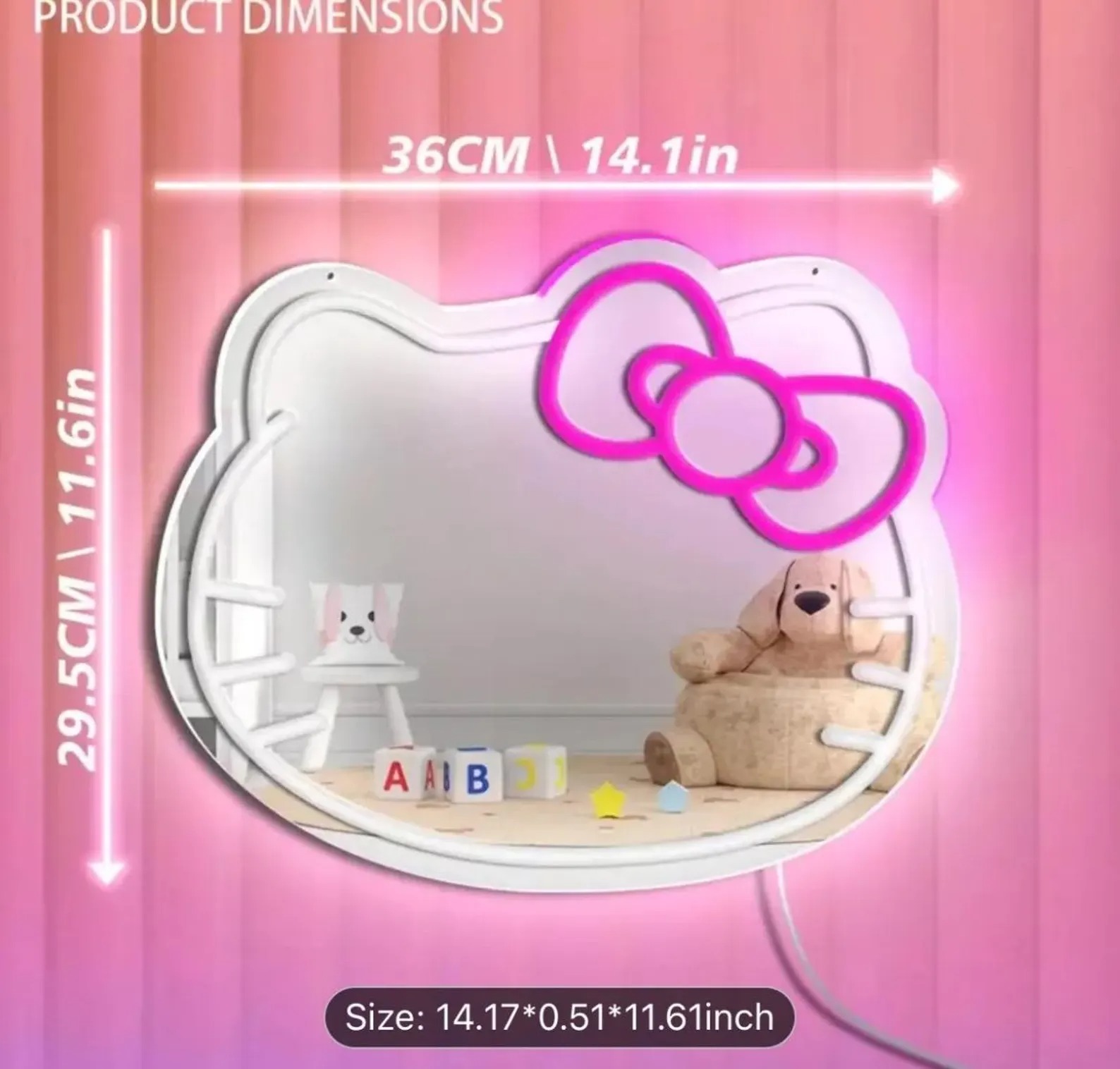 Hello Kitty Light Mirror | Neon Sanrio makeup mirror 4